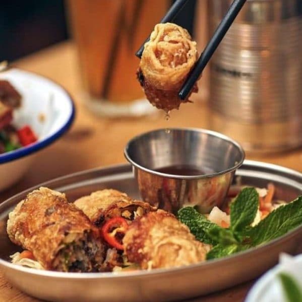 Restaurant dish photographed for social media